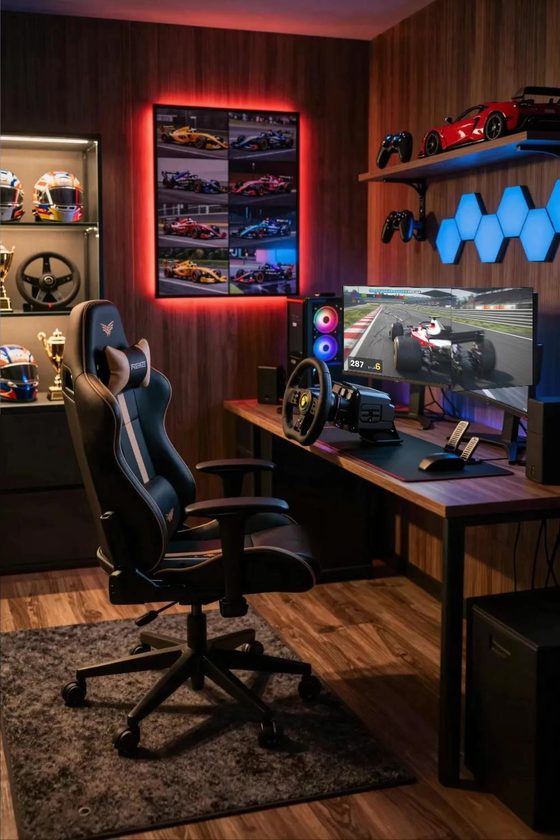 Gaming Zimmer Ideen: F1 Setup mit zwei Monitoren